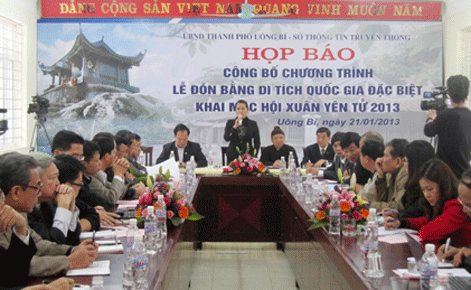 Ceremony to recognise special national relic and open Yen Tu spring festival 2013